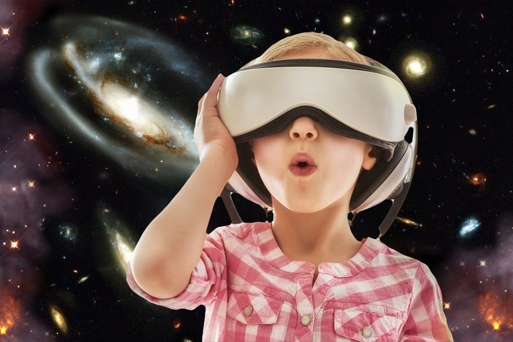 Child explores space in VR