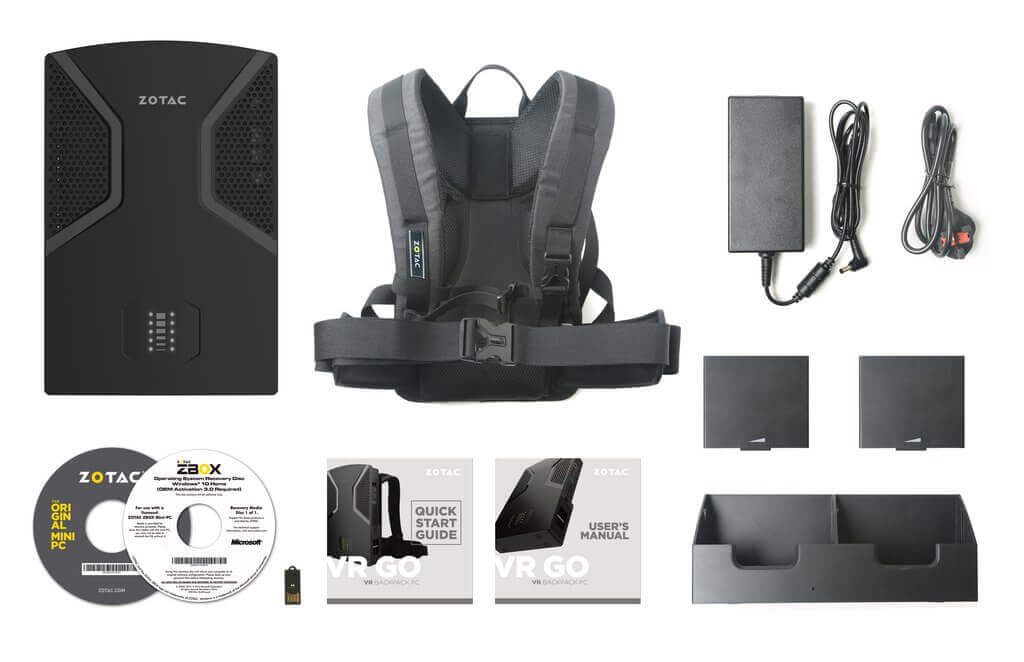 Zotac VR Go freebies and accessories