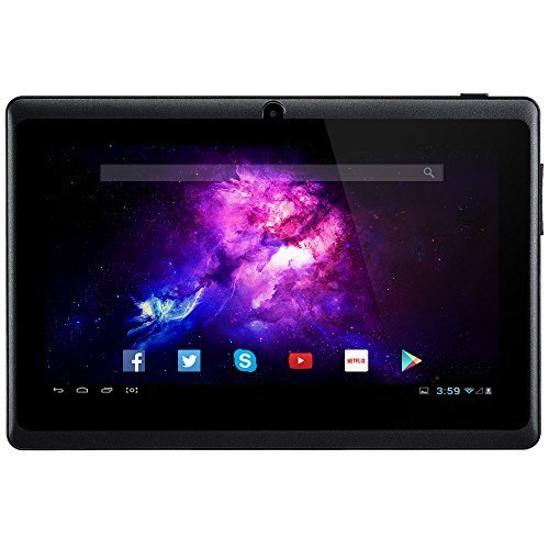 Alldaymall A88X 7'' Tablet - Android 4.4, Quad Core, HD 1024x600, Dual Camera, Bluetooth, Wi-Fi, 8GB, 3D Game Supported 